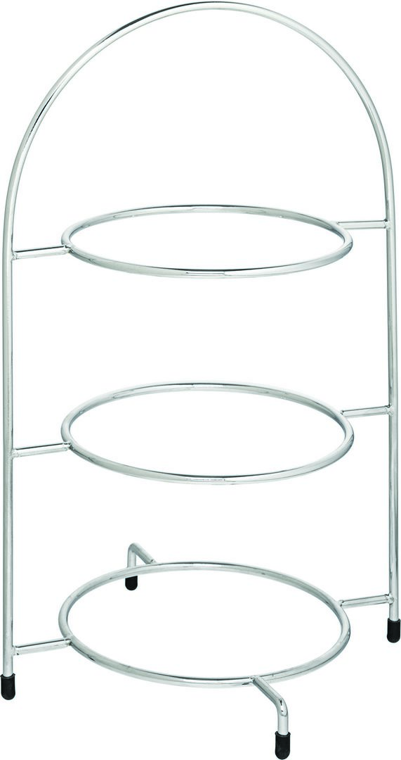 Chrome 3 Tier Cake Plate Stand 16.5